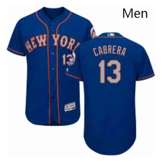 Mens Majestic New York Mets 13 Asdrubal Cabrera RoyalGray Alternate Flex Base Authentic Collection MLB Jersey